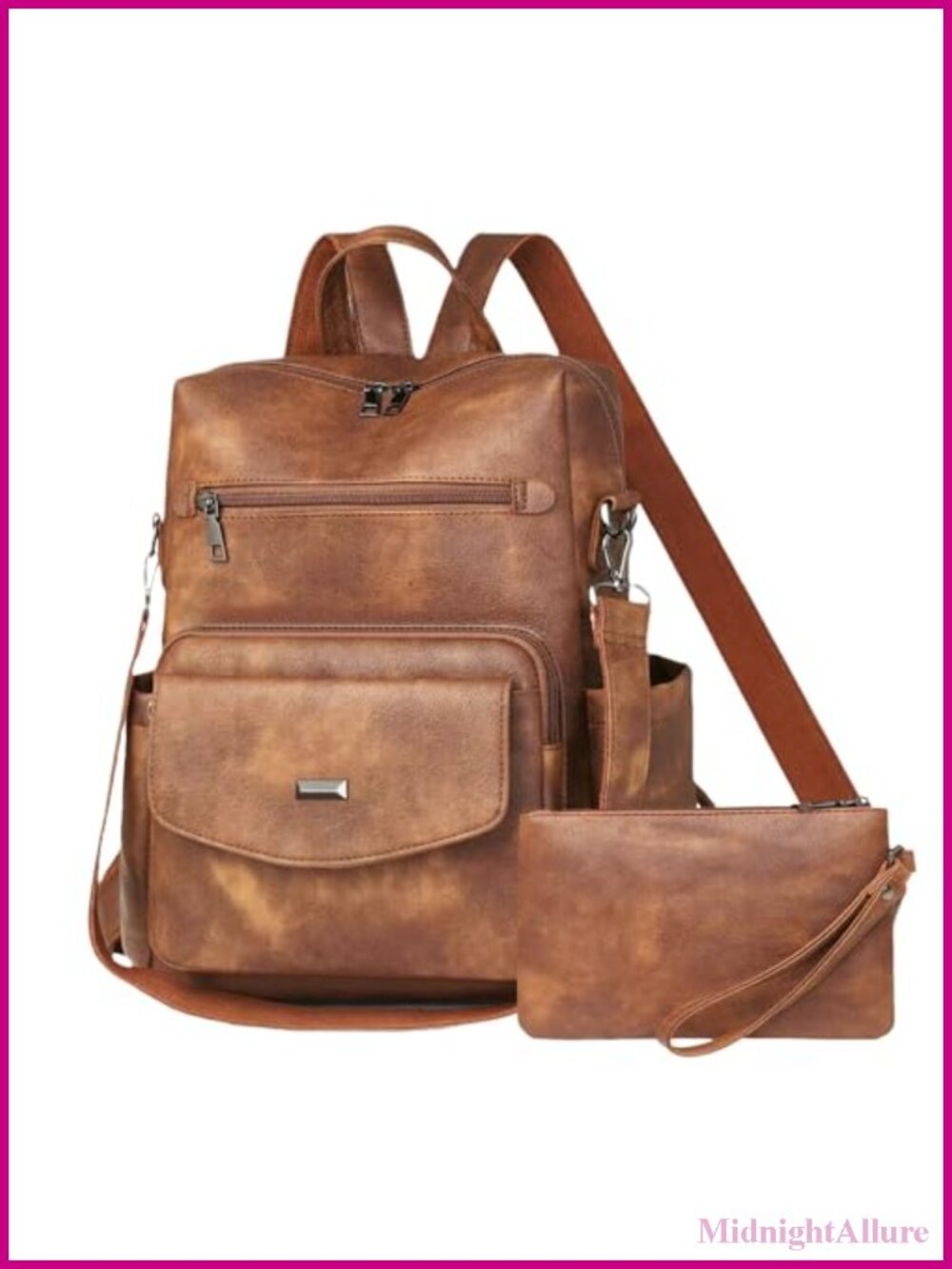 PU Leather Backpack Purse Convertible Shoulder Handbag Travel Work